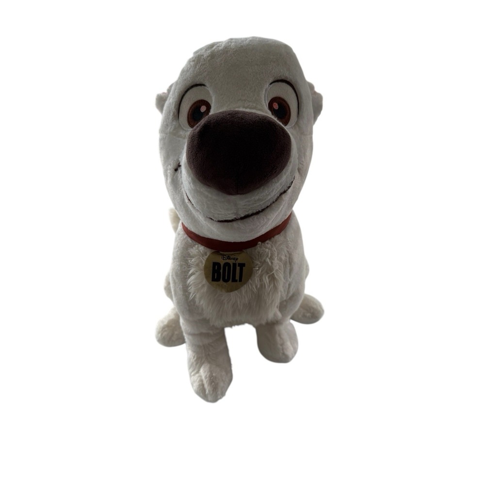 Jumbo Disney Bolt SIT Dog 30" Rare Vintage Retired Embroidered Eye Pink Stiching